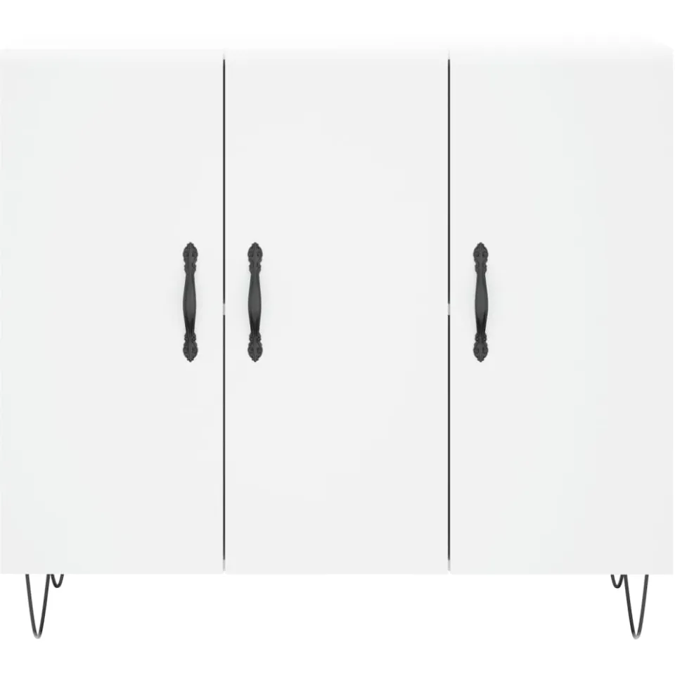 vidaXL Dressoir 90x34x80 cm bewerkt hout wit, foto 4