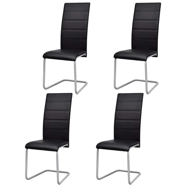 vidaXL Eetkamerstoelen 4 st kunstleer zwart