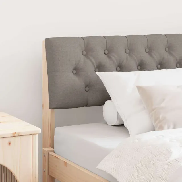 vidaXL Gestoffeerd hoofdbord Taupe 100 cm Massief grenenhout Bruin