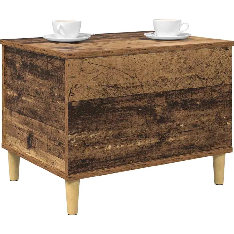 vidaXL Nachtkastje Oudhout 60 x 44,5 x 45 cm Bewerkt hout bruin, foto 3