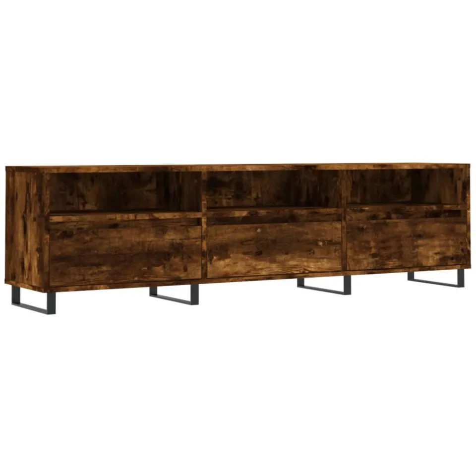 vidaXL Tv-meubel 150x30x44,5 cm bewerkt hout gerookt eikenkleurig, foto 3