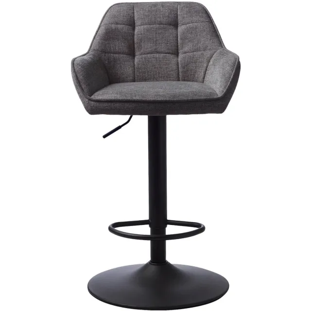 Nest of Nora Set van 2 - Nest of Nora Barkrukken met armleuning en rugleuning Zane - In hoogte verstelbaar - Donkergrijs - Barstoelen