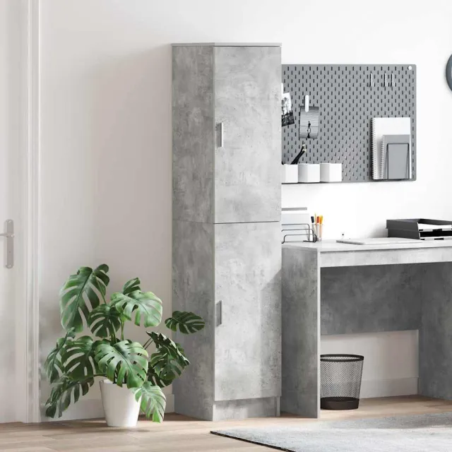 vidaXL Hoge kast Beton Grijs 35 x 39 x 168 cm