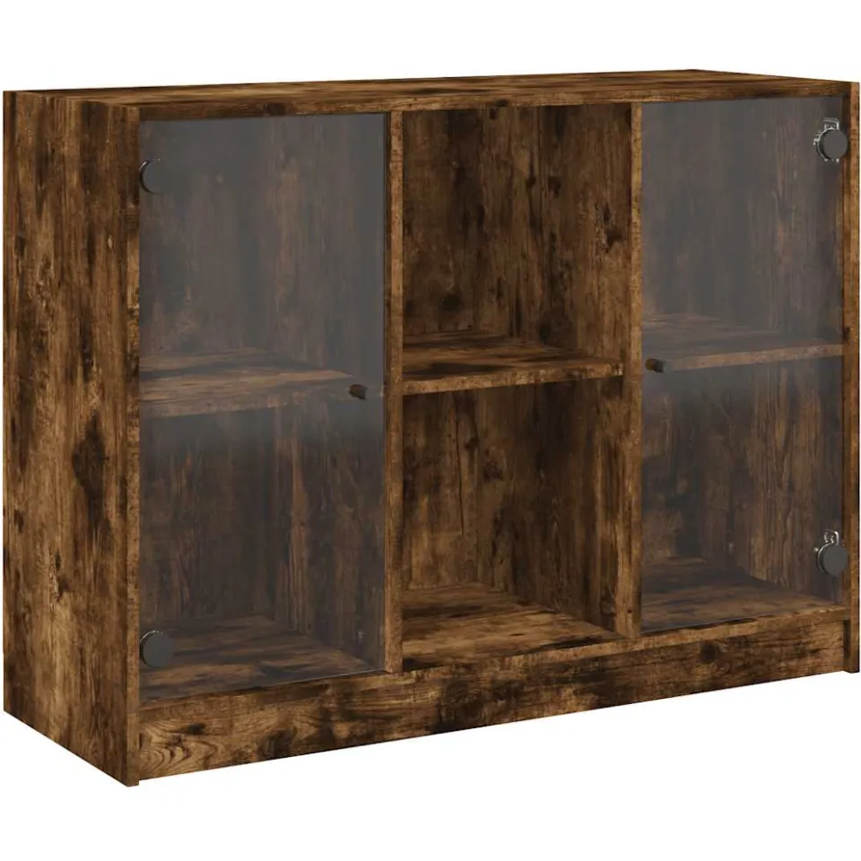 vidaXL Dressoir 102x37x75,5 cm bewerkt hout gerookt eikenkleurig, foto 3