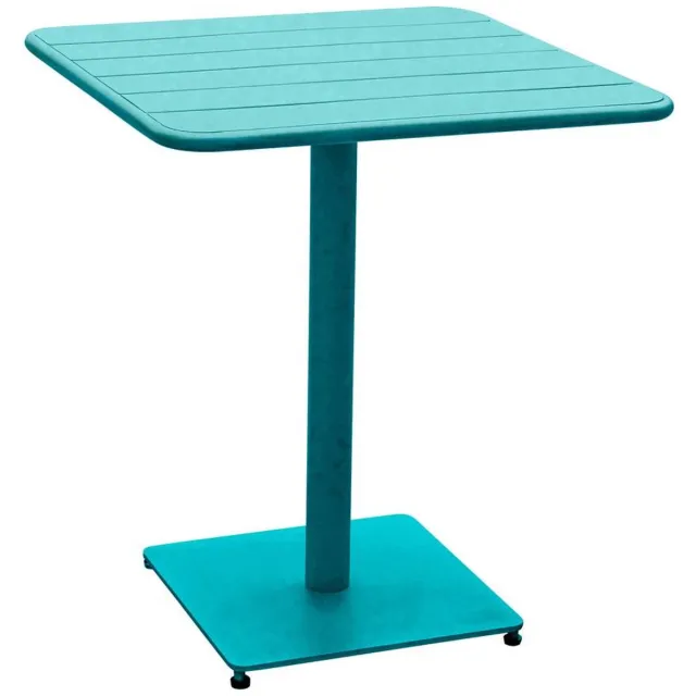Hespéride Vierkante tuintafel voor 2 personen van staal PHUKET Bleu canard