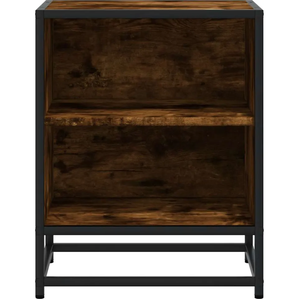 vidaXL Nachtkastjes 2 st 40x31x50 cm bewerkt hout&metaal gerookt eiken, foto 4