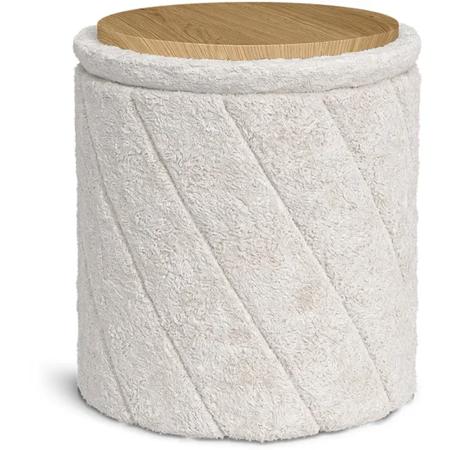 Vicco Salontafel Novin, Wit/Eiken, 43 x 43 cm