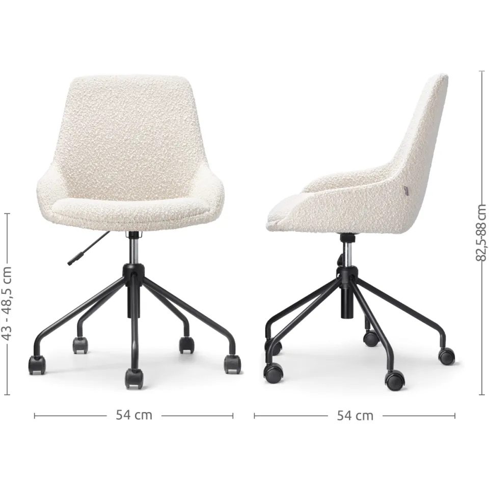 Nolon Nout-Isa bureaustoel bouclé beige - zwart onderstel, foto 3