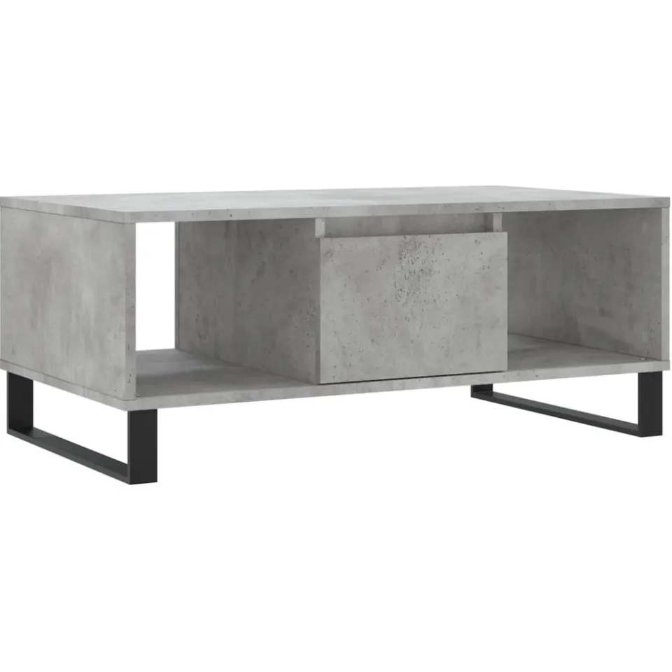 vidaXL Salontafel 90x50x36,5 cm bewerkt hout betongrijs grijs, foto 3