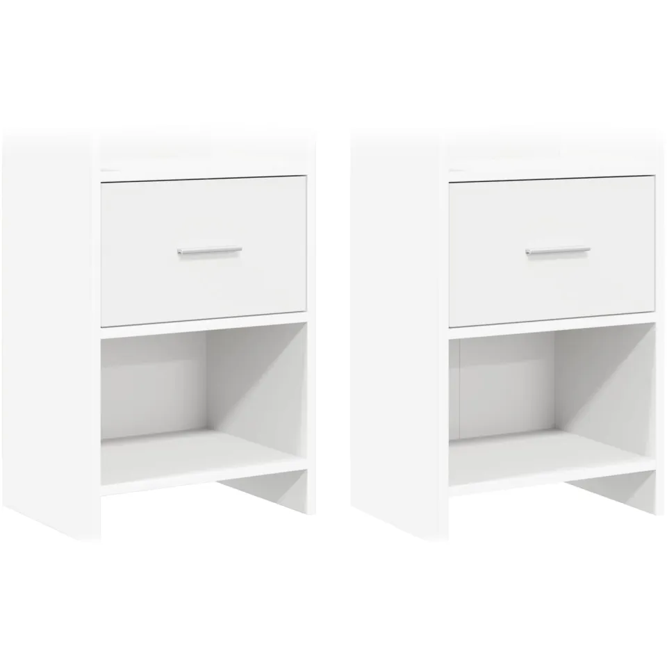 vidaXL Nachtkastjes 2 st Wit 40 x 30 x 60 cm Bewerkt hout, foto 3
