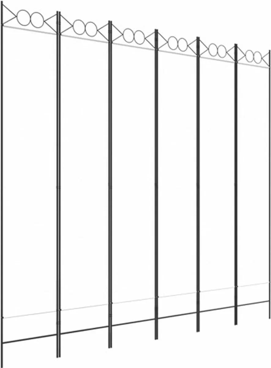 vidaXL Kamerscherm met 6 panelen 240x220 cm stof wit, foto 3