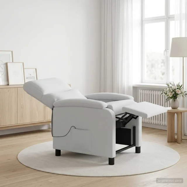 vidaXL Massage Recliner Wit Stof