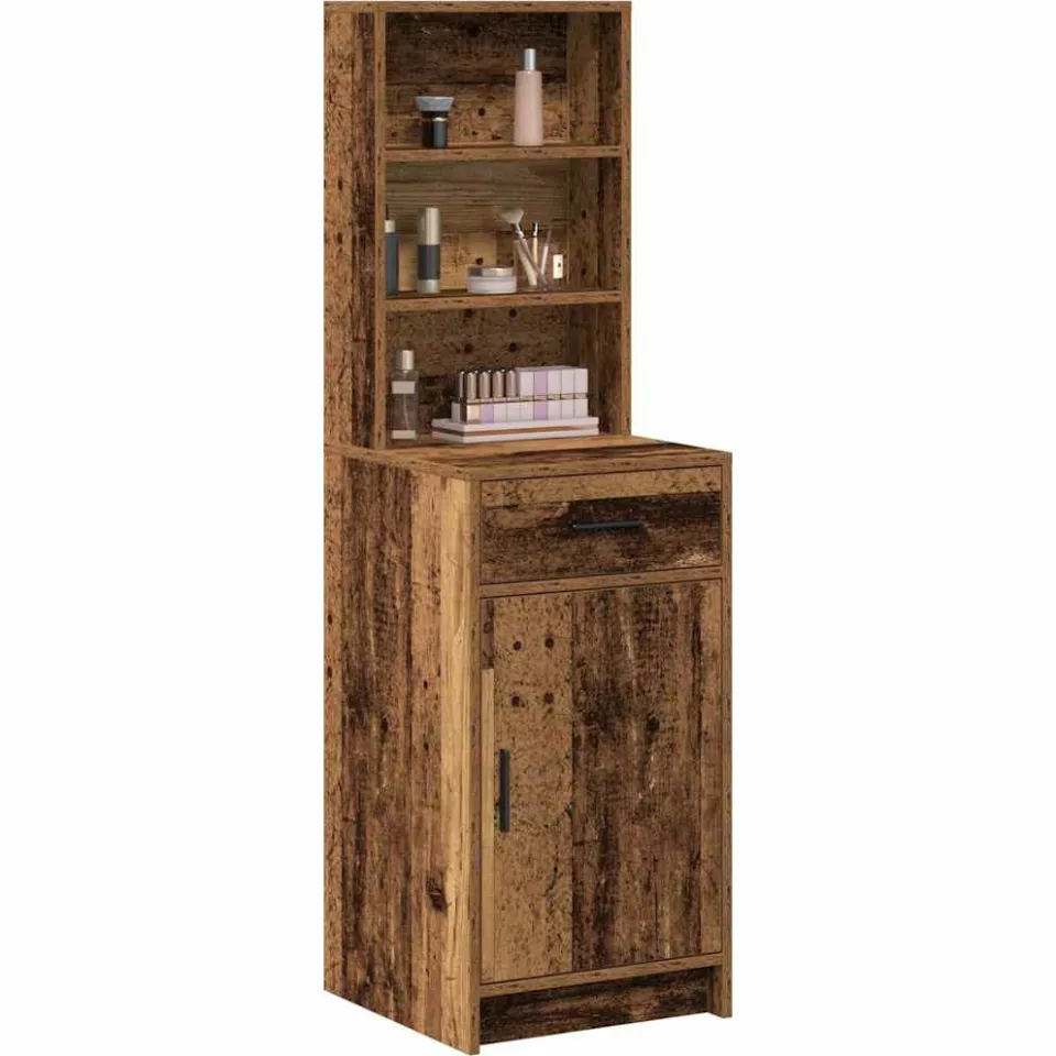 vidaXL Hoge kast Oudhout 41 x 40 x 135 cm Bewerkt hout Bruin