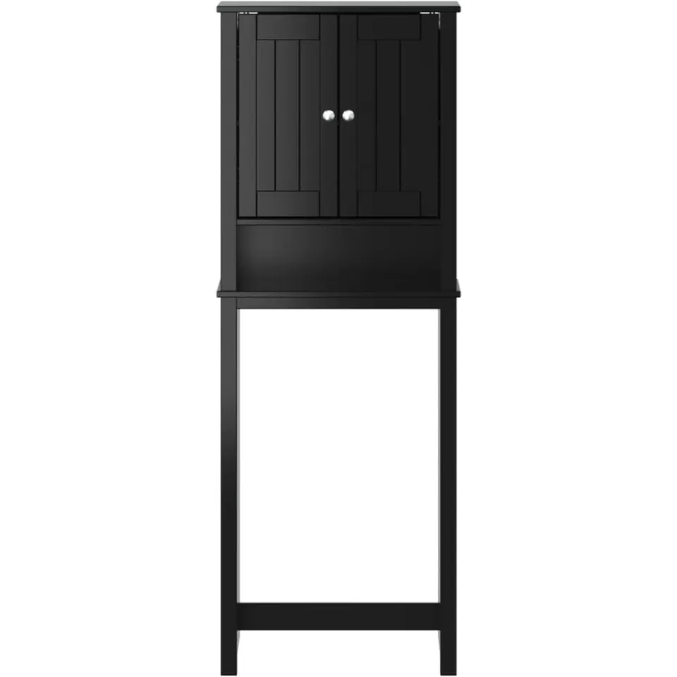 vidaXL Toiletmeubel BERG 60x27x164,5 cm massief hout zwart