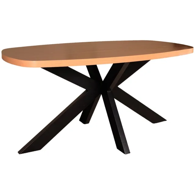 Lizzely Garden & Living Eettafel Leco deens ovaal 160cm eiken melamine ovale tafel eetkamertafel Bruin