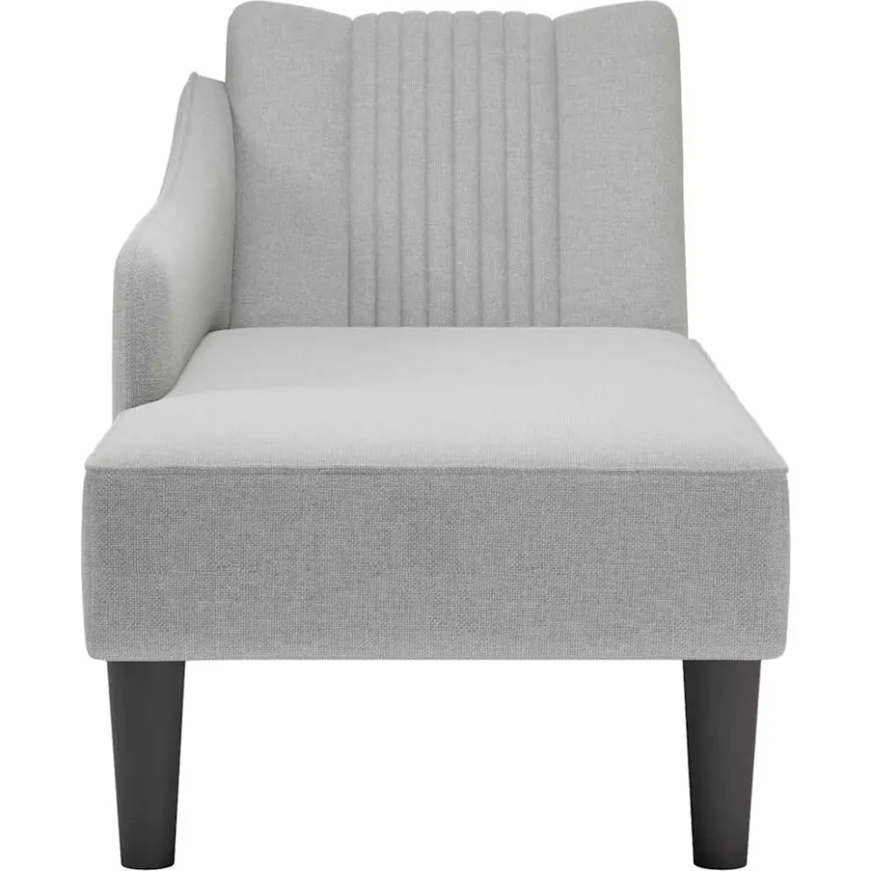 vidaXL Chaise longue met rechterarmleuning stof wolk grijs