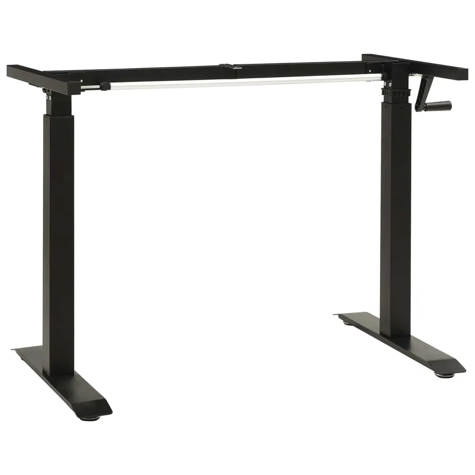vidaXL Bureau Zwart en Donkerbruin 120 x 60 cm Massief Eikenhout