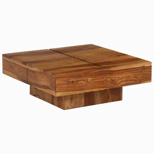 vidaXL Salontafel 80x80x30 cm massief acaciahout bruin, foto 2