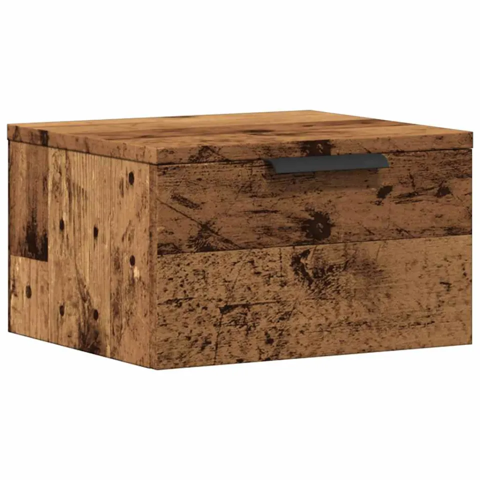 vidaXL Nachtkastje wandgemonteerd 34x30x20 cm oud houtkleurig bruin, foto 3