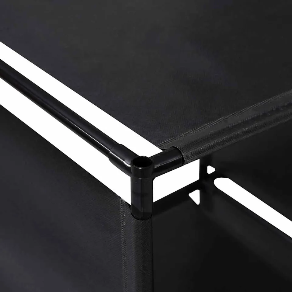 vidaXL Opbergkast trapvormig 130x45x170 cm stof zwart, foto 3