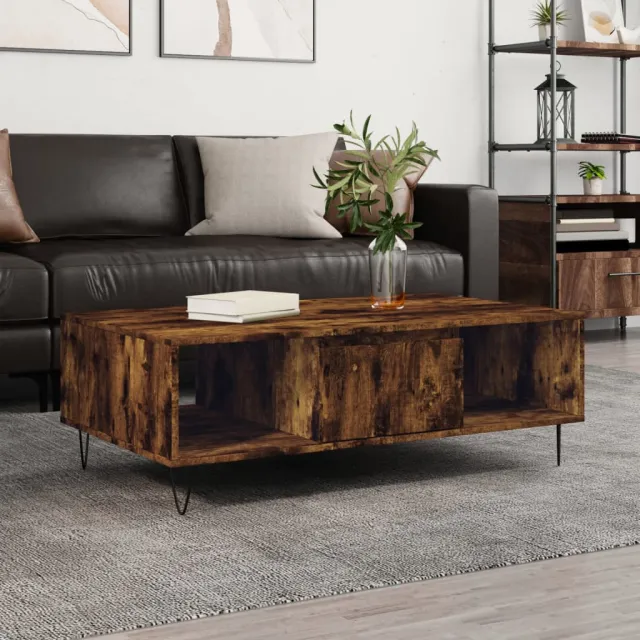 vidaXL Salontafel 104x60x35 cm bewerkt hout gerookt eikenkleurig, foto 2