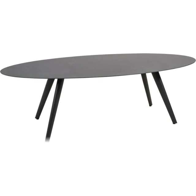 Lesliliving TAFEL MOJITO CERAMIC Black OVAAL 240X110CM Antraciet