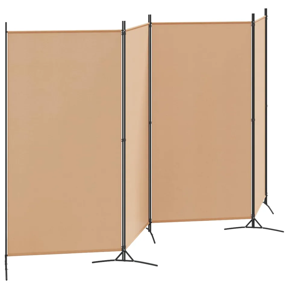 vidaXL 4-panelen roomdivider Beige 346 x 180 cm Stof, foto 3
