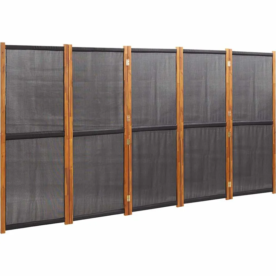 vidaXL Kamerscherm met 5 panelen 350x180 cm zwart, foto 3
