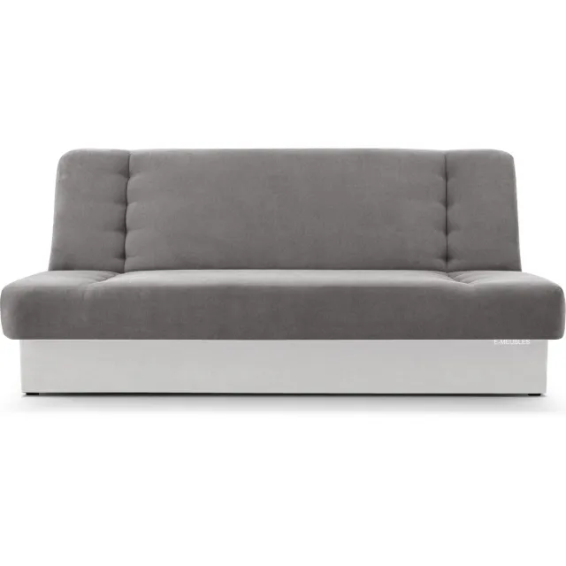 AJE Meubles B.V. Zitsbank met slaapfunctie en opbergruimter, een bank voor de woonkamer, een slaapbank 192x85x92 cm - CYPRUS - Grijs + Wit (Soro 90 + Soft 17)