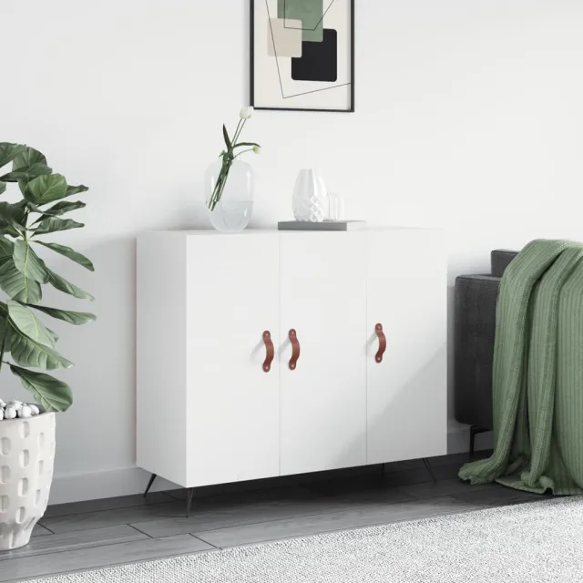 vidaXL Dressoir 90x34x80 cm bewerkt hout wit, foto 2