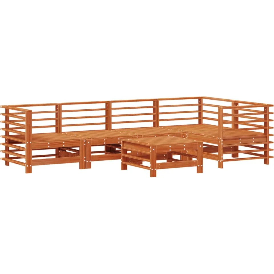 vidaXL Tuin loungeset 6 st Wax Bruin Den Massief grenenhout