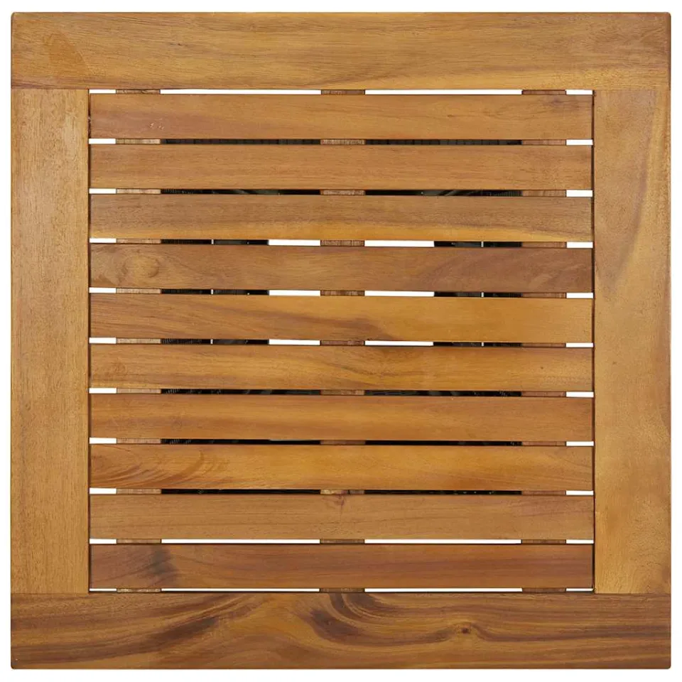 vidaXL Bartafel 60x60x110 cm poly rattan en massief acaciahout grijs, foto 3