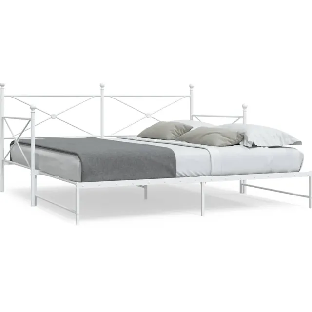 vidaXL Slaapbank met onderschuifbed zonder matras 107x203 cm staal wit