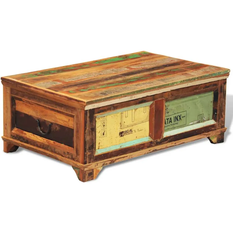 vidaXL Salontafel met opbergruimte vintage stijl gerecycled hout bruin, foto 2