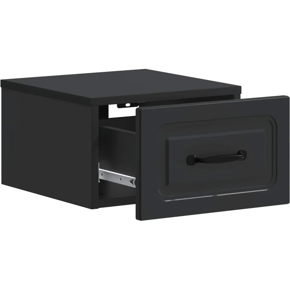 vidaXL Wandbeugel Bedkast Zwart 34,5 x 33 x 20 cm Bewerkt hout, foto 3