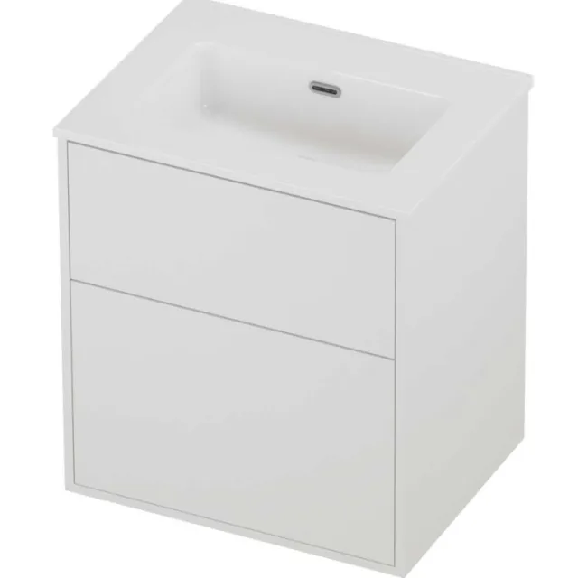 Proline Tribute Badmeubelset Porselein Elegant 2 Laden 60x46x67 cm Glans Wit Mat White