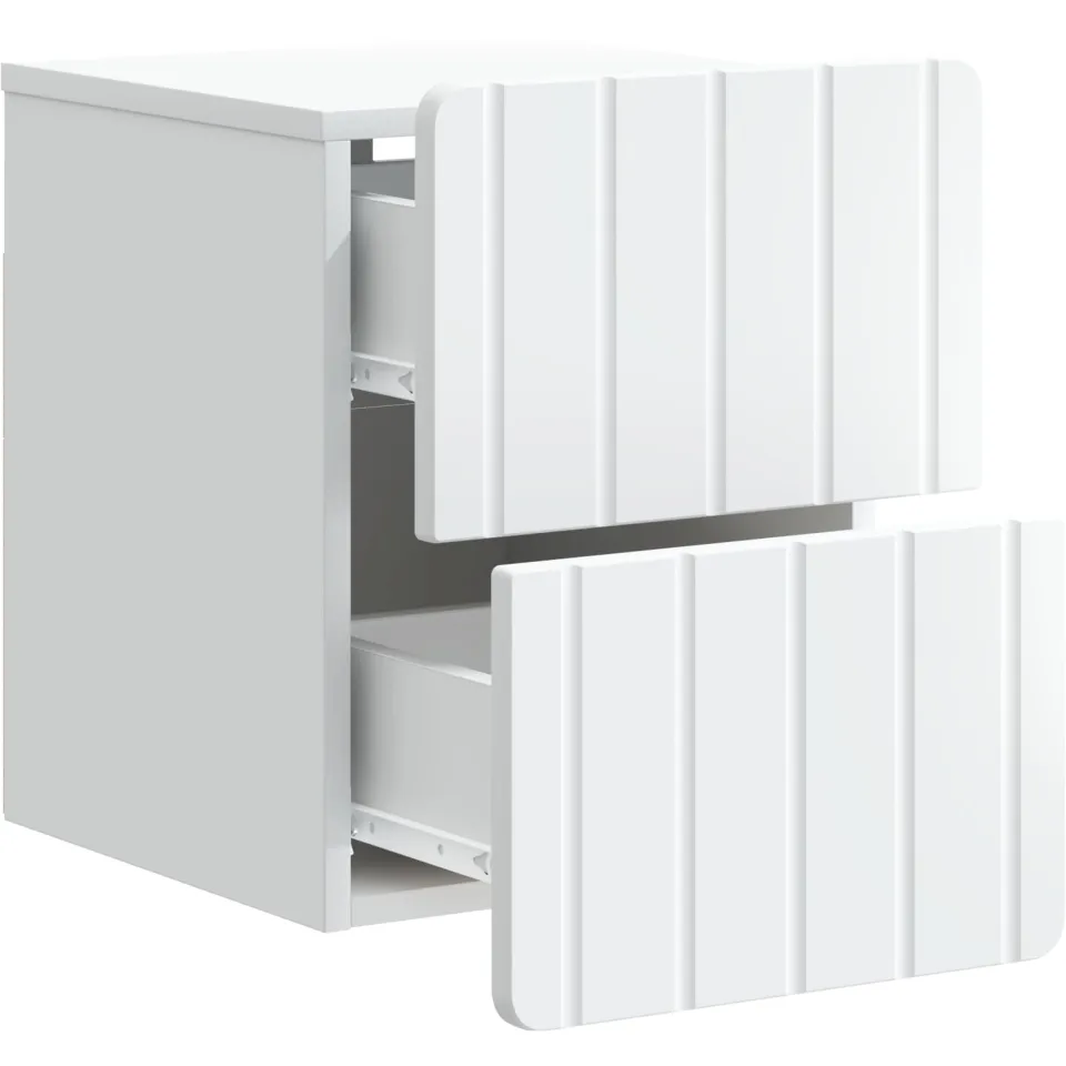 vidaXL Wandbeugel Bedkast met lade Wit 33 x 34,5 x 43 cm Bewerkt hout, foto 3