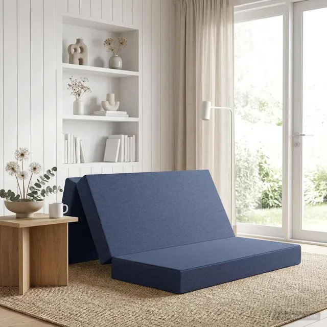 vidaXL Vouwbare Bankbed 160 x 67 x 45 cm Blauw