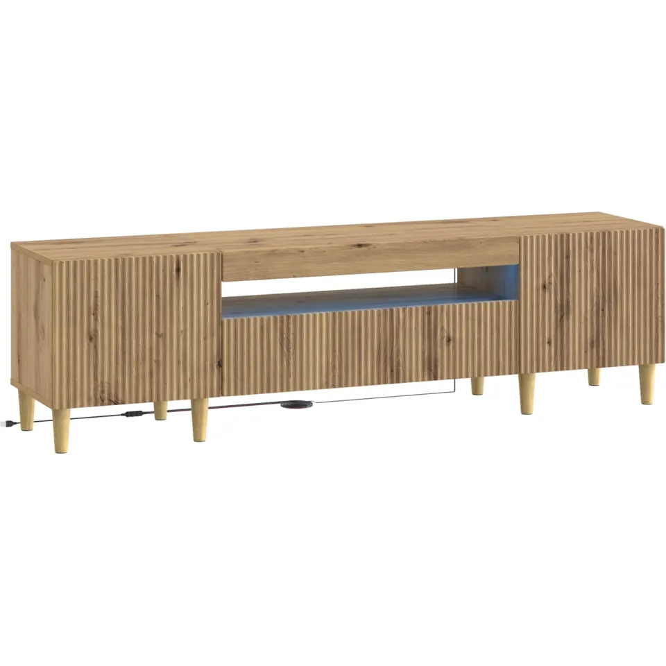vidaXL LED tv-meubel ARNHEM 153 x 35 x 43 cm Artisanaal eiken Bruin