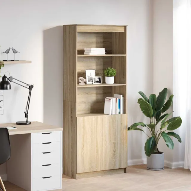 vidaXL Hoge kast 70x35x180 cm bewerkt hout sonoma eikenkleurig Bruin