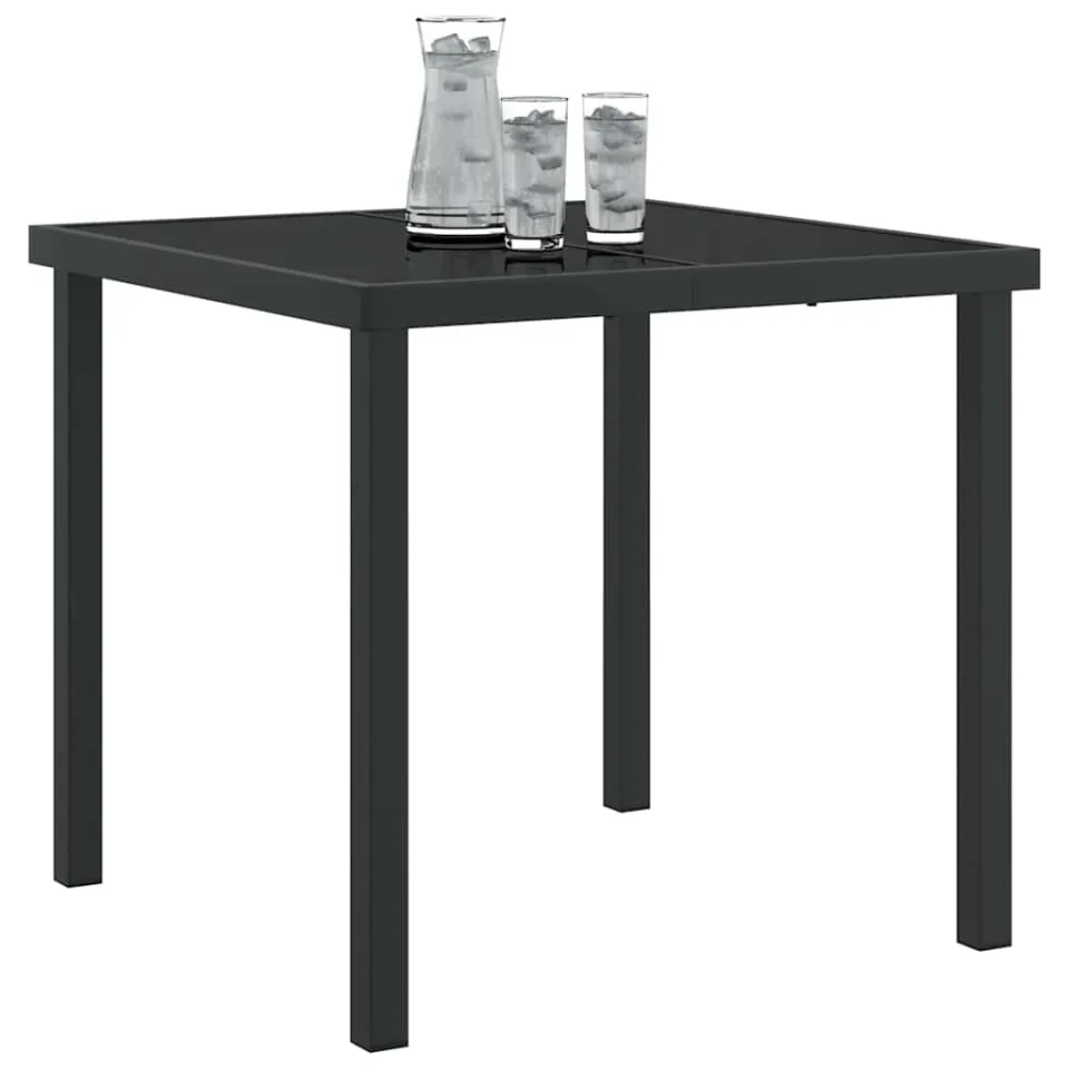 vidaXL Tuinstafel Zwart 80 x 80 x 73 cm Metaal