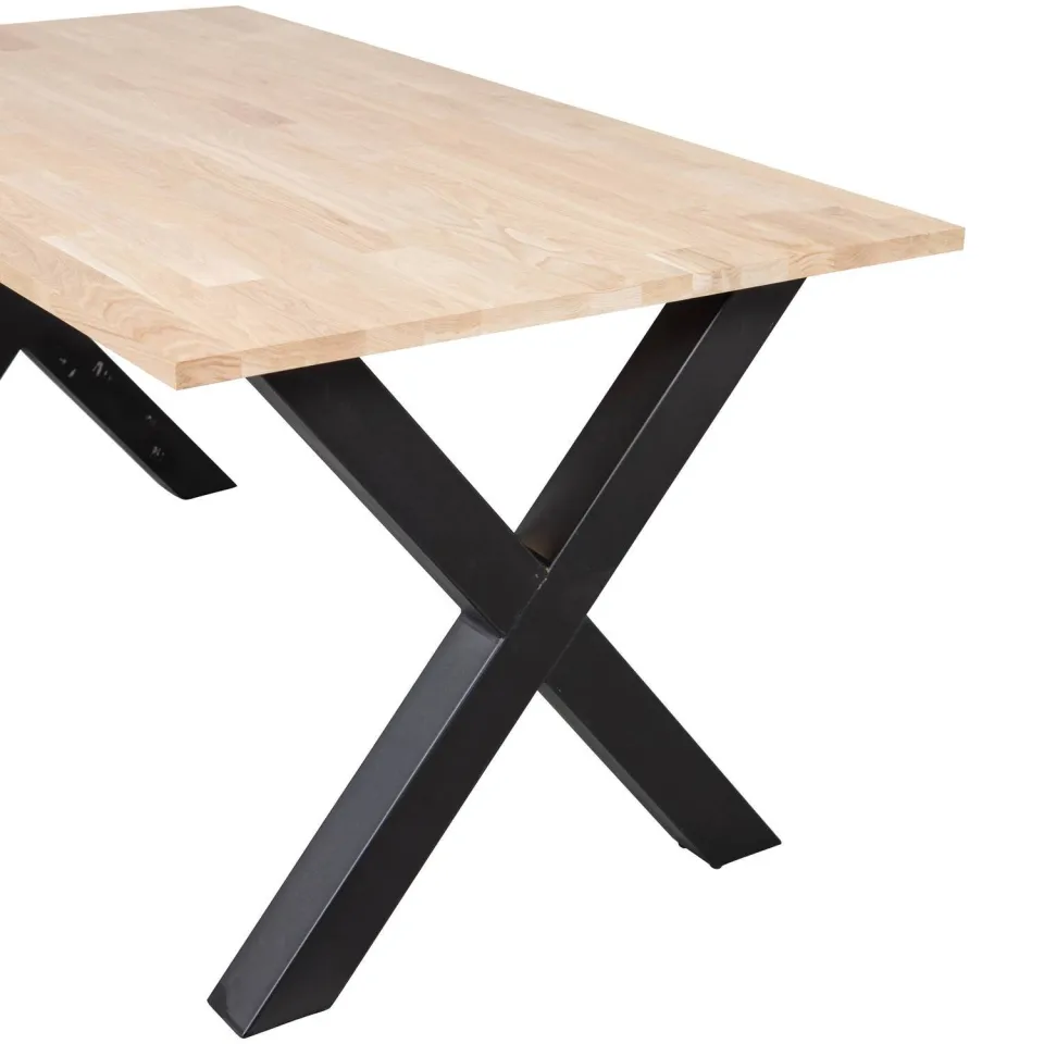 WOOOD Tablo Tafel met U-Poot - Eiken/Metaal - 75x160x90, foto 2