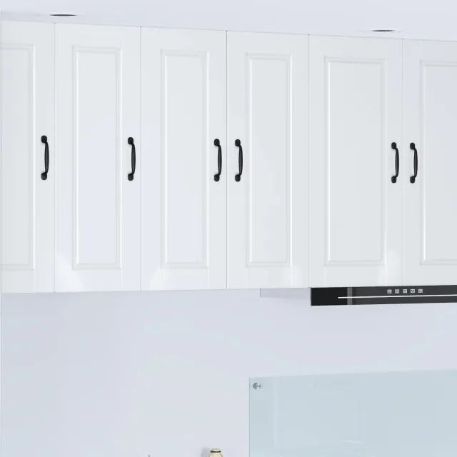 vidaXL Wandkast PORTO 2 st Hoogglans Wit 30 x 31 x 80 cm Bewerkt hout