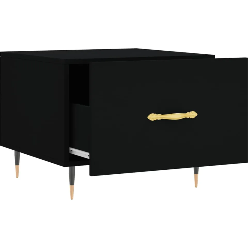 vidaXL Salontafel 50x50x40 cm bewerkt hout zwart, foto 5