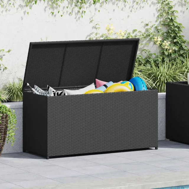 vidaXL Tuinbox 120x50x60 cm poly rattan zwart, foto 2