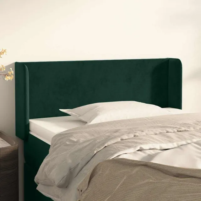vidaXL Hoofdbord met randen 93x16x78/88 cm fluweel donkergroen groen
