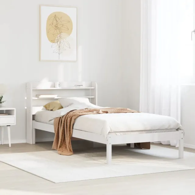 vidaXL Bedframe zonder matras massief grenenhout wit 140x200 cm