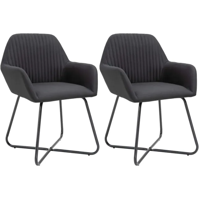 vidaXL Eetkamerstoelen 2 st stof zwart