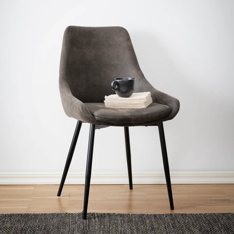 Rowico Home Sierra velvet eetkamerstoel grijs, foto 5