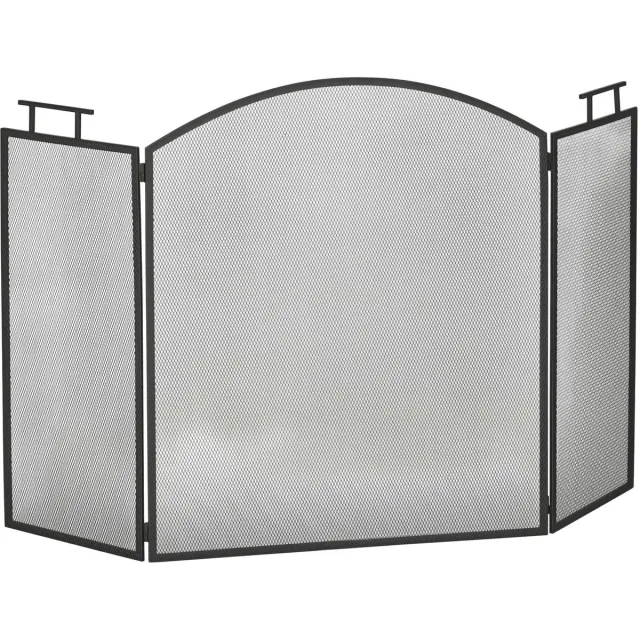 Homcom Haardscherm - Metaal - 110x24x76,5cm - Zwart